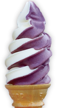 ジャージーバニラと果汁いっぱい山梨ぶどうのミックスソフトクリーム