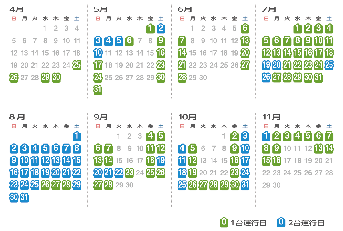 運行カレンダー